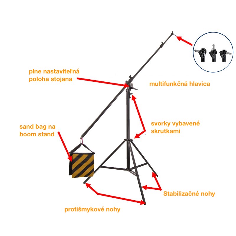 Boom stand statív 117- 300 cm charakteristika